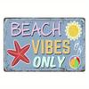 2D Flat Wooden 30*20cm Beach Vibes Only Sign Rustic Decor For Home Restaurant Bar & More Easy To Hang Plaque For Indoor/ Outdoor Use