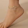 Двухслойная лодыжка со звездами и бриллиантами, нежная и новая блестящая пляжная лодыжка, женская лодыжка с золотым бриллиантом
