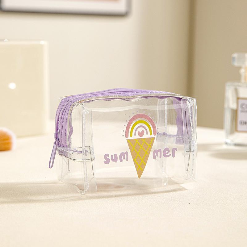 Мини-прозрачный кошелек для монет из ПВХ, водонепроницаемая сумка для наушников, мультяшная сумка для помады с животными, портативный чехол для ключей