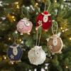 Sheep Shape Christmas Ornament Felt Material Felt Pendant Cute Xmas Hanging Charm  Gift Decoration