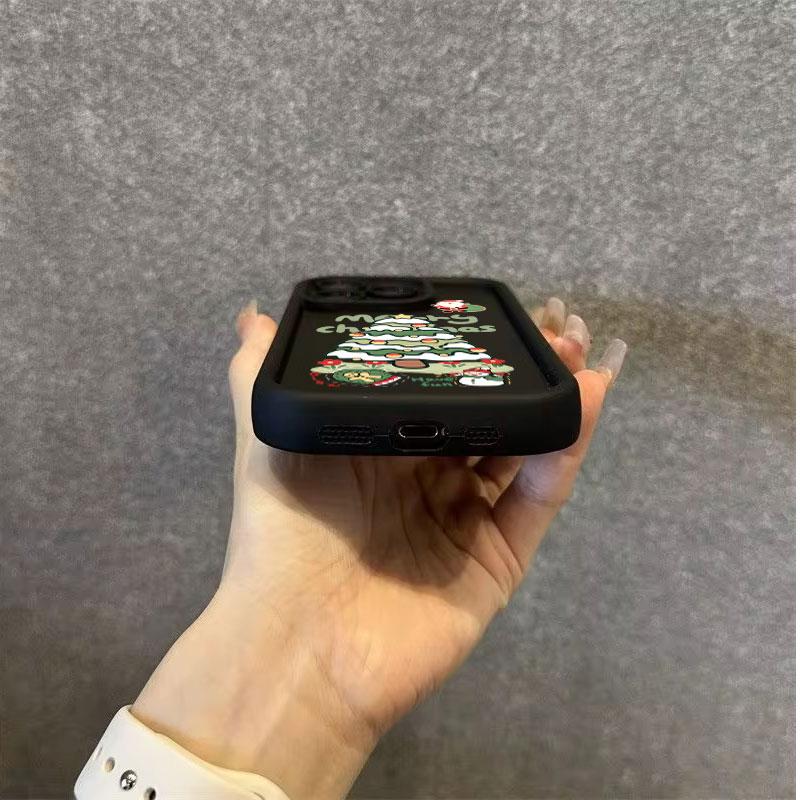 Чехол для телефона с принтом рождественской елки для iPhone 16 15 14 13 12 11 Pro Max X XR XS Max SE2 8 7Plus Ударопрочный силиконовый задний чехол