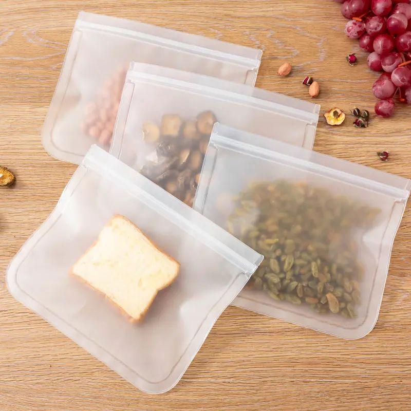3 шт. многоразовых пакетов для хранения продуктов питания - можно мыть в посудомоечной машине, многоразовые пакеты для заморозки, не содержат BPA, силиконовые, герметичные многоразовые пакеты для ланча