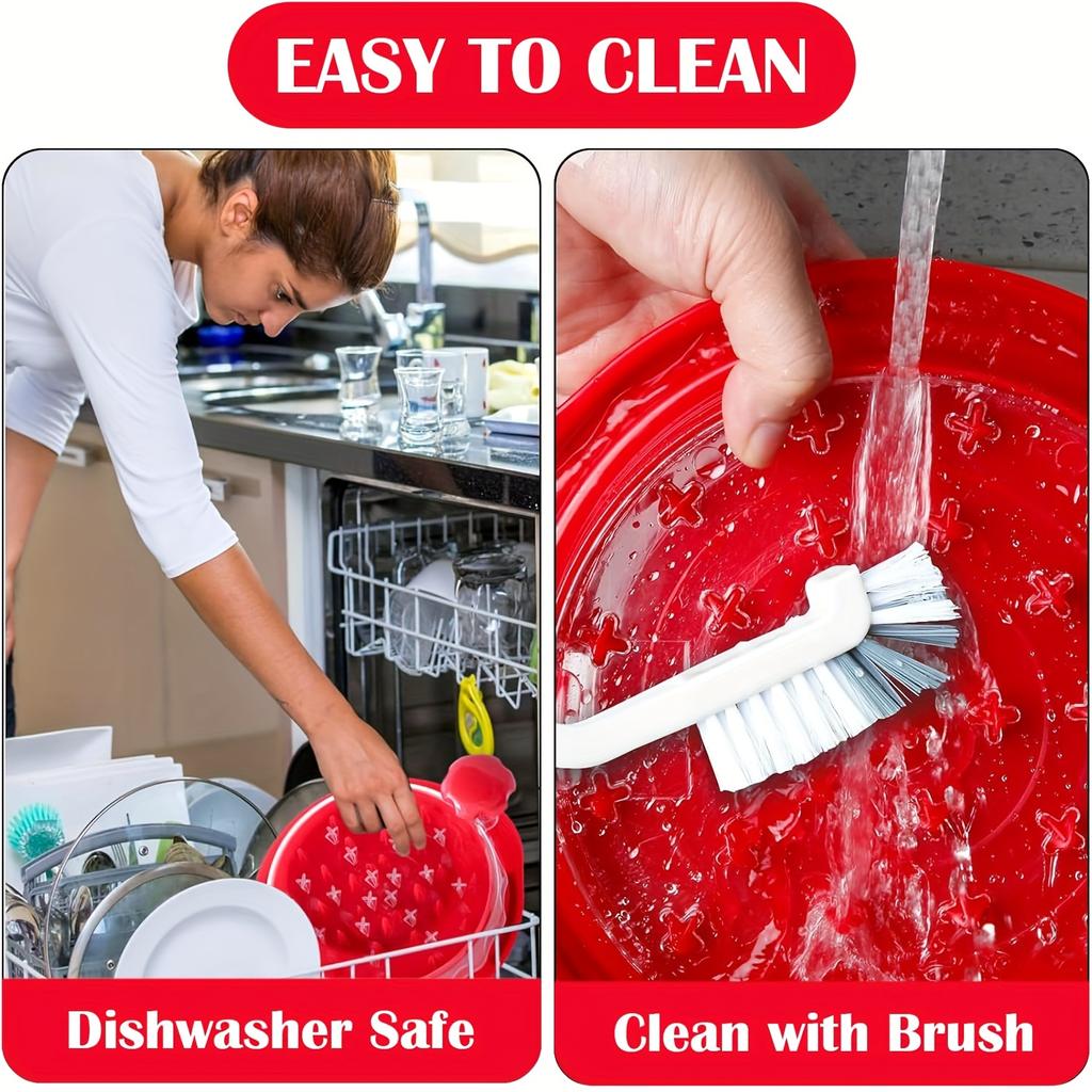 1 шт., кухонный инструмент для измельчения курицы, видимый измельчитель для мяса с поворотным механизмом, мясорубка для курицы с прозрачной крышкой и щеткой для очистки