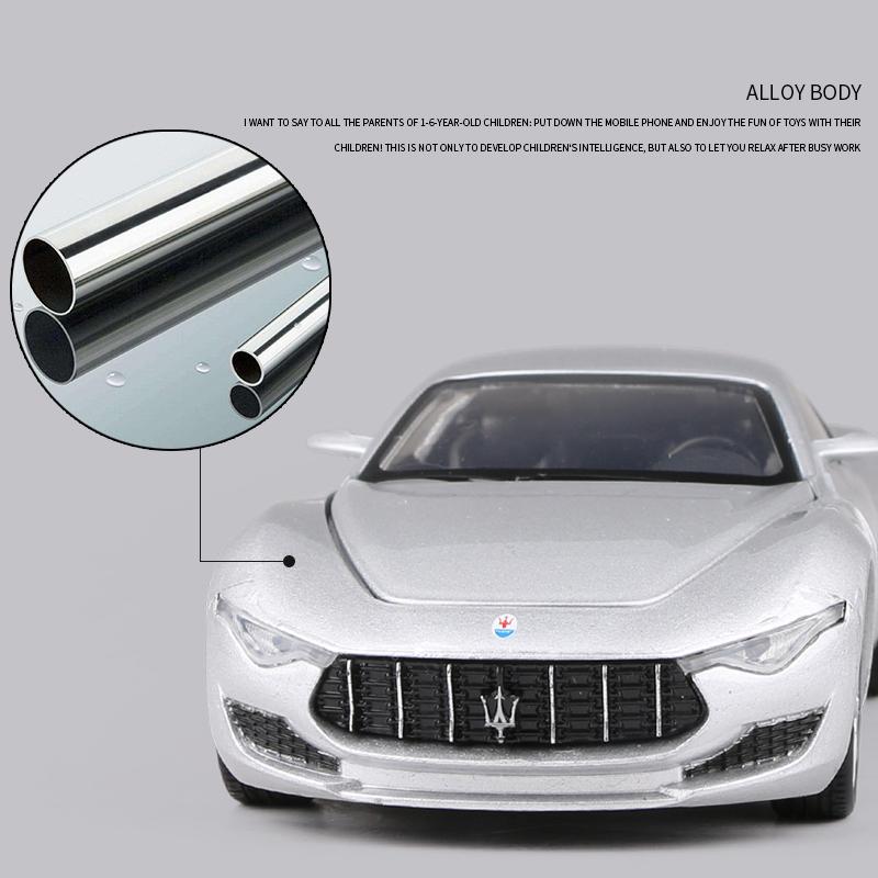 1/32 Maserati Alfieri Concept Car Alloy Sports Car Model Diecasts Metal Car Toys Vehicles Sound Light Simulation Kids Gift