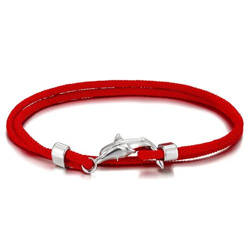 Миланская веревка Цветной браслет с несколькими кругами Регулируемый для мальчиков и девочек Маленький свежий браслет-шнурок с дельфином