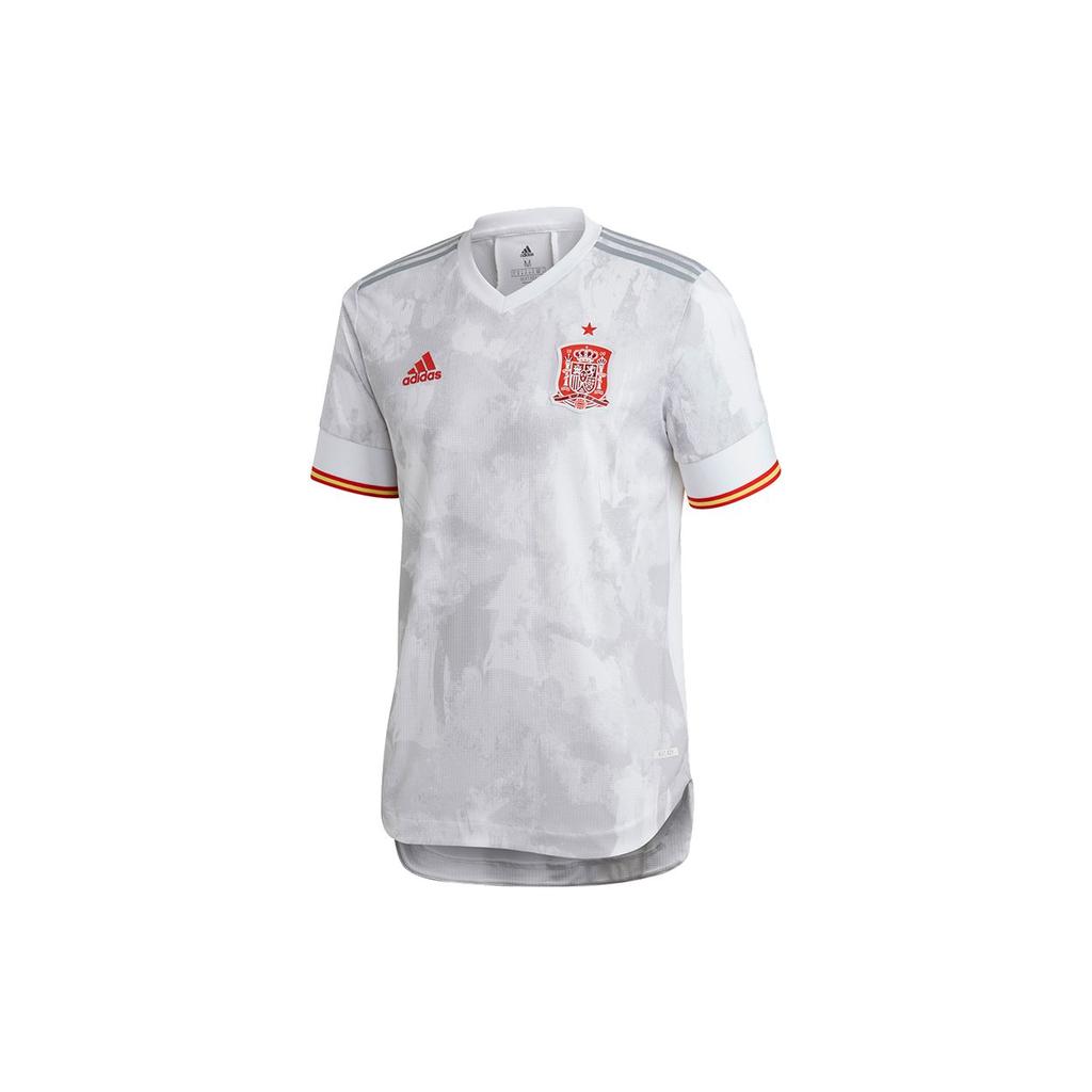 Adidas Spain National Team Away Authentic Jersey Men Sports Short Sleeve Soccer Jersey White FI6239