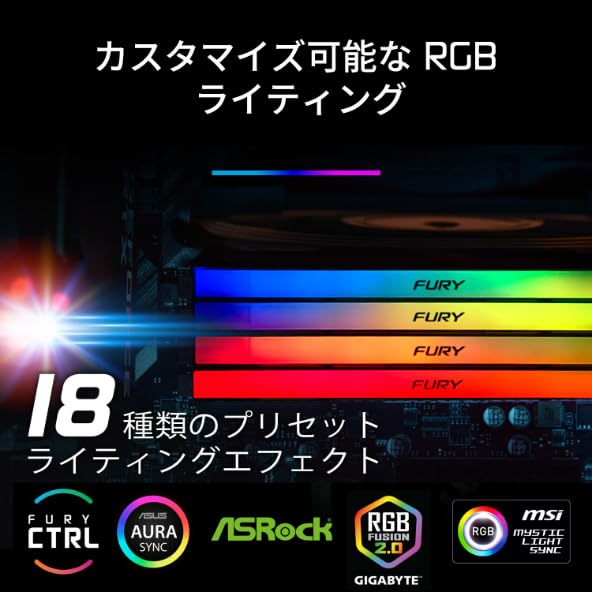 Kingston Technology Kingston FURY Настольный ПК Память DDR4 16 ГБ x 2 Kingston FURY Renegade RGB CL16 RGB LED Пожизненная гарантия 3200MT/с