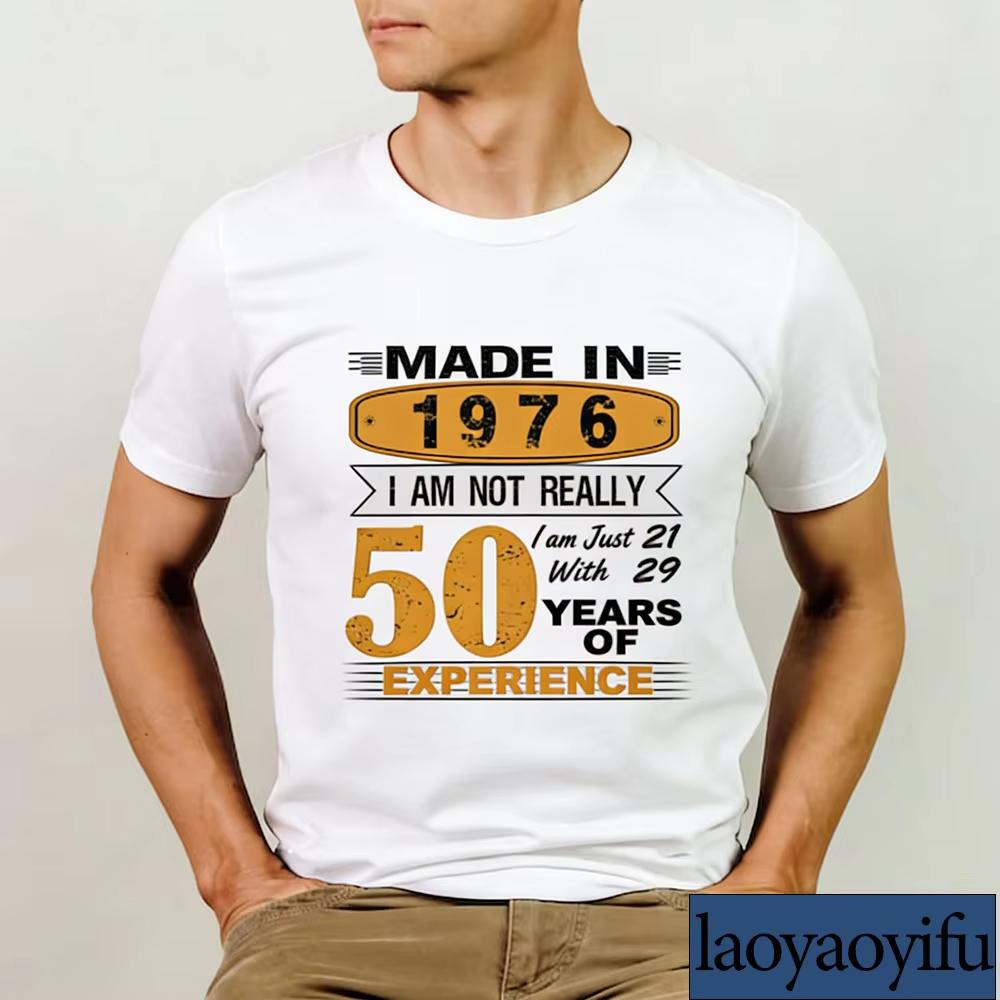 1976 Tee Fiftieth Birthday Shirts 50th Birthday Gift Shirt for Women and Men Vintage 1976 Shirt Gift for 50th Cotton Tshirts