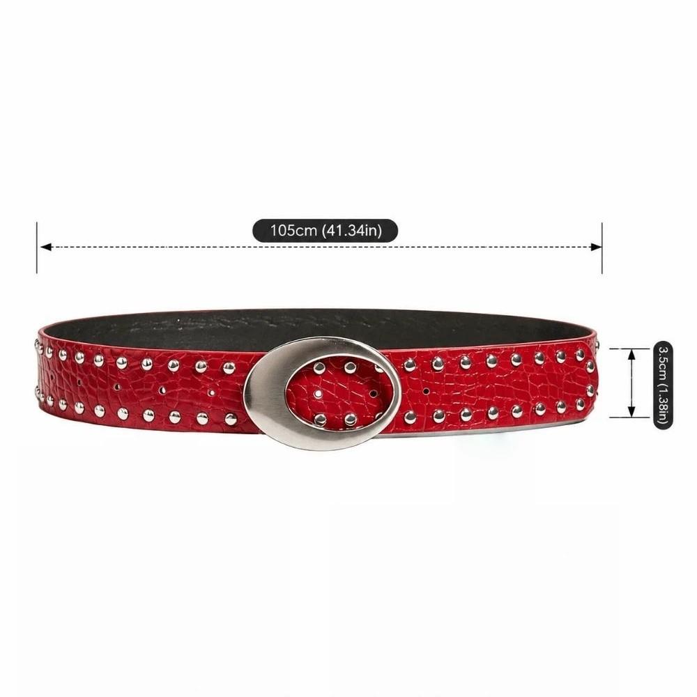 PU Leather American Retro Belt Rivets Waist Belt Personality Women Niche Belts For Jeans,Skirt