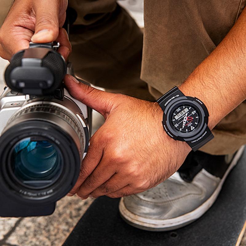 Casio Мужские часы G-SHOCK Аналоговые ударопрочные кварцевые часы из смолы 200 м водонепроницаемые AW-500E-1E