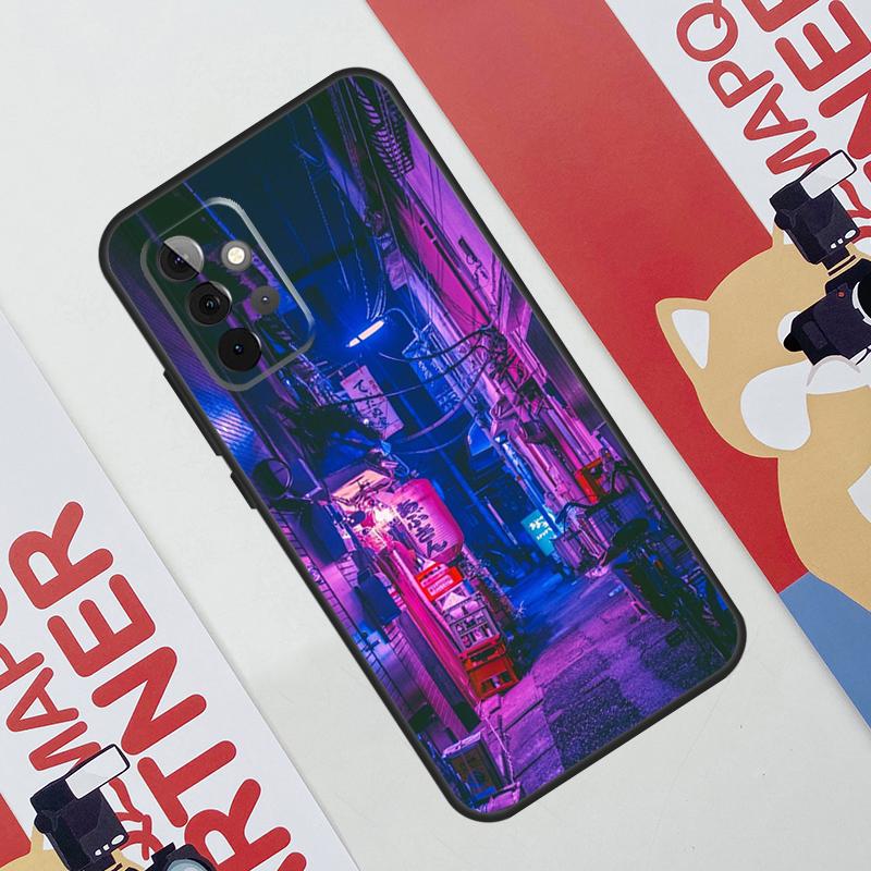 Японская эстетика ночного города Чехол Для Samsung Galaxy A34 A54 A14 A56 A36 A16 A06 A13 A53 A12 A22 A32 A52 A35 A17 A15 A55
