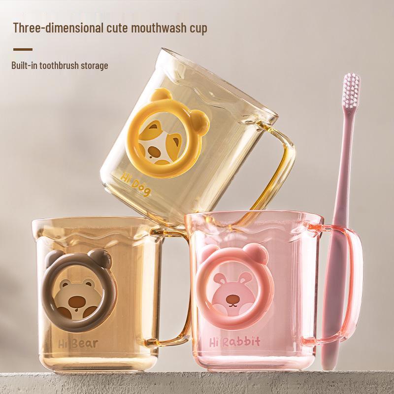 Children's Cartoon Mouthwash & Toothbrush Cup Set for Dorms