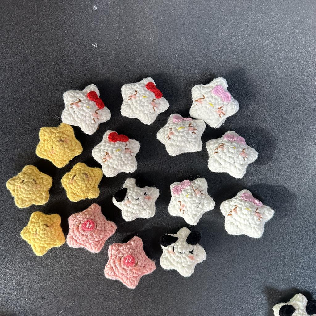 Wholesale Crochet Pendant Cartoon Little Star High Quality Cotton Thread Hand DIY Decorative Gift Clothing Decoration Cute Stars