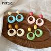 Sweet Circle Drop Earrings Candy Color Fashion Zinc Alloy Women's Jewelry Gift PD2333