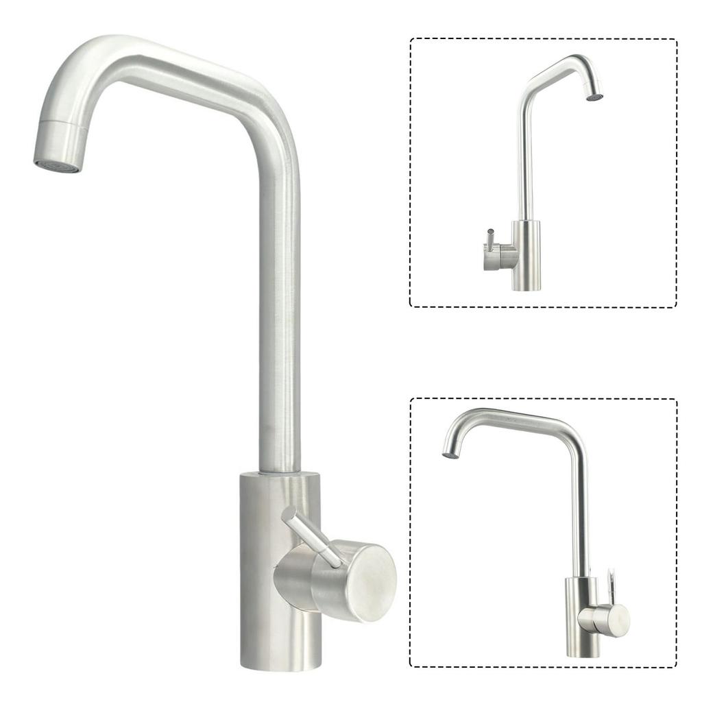 2 Holes Kitchen Faucet 304 Stainless Steel Ceramic Valve Brand New