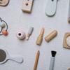 Детский деревянный набор игрушек для макияжа и стрижки: Расческа, помада, духи и сумочка