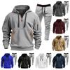 Men's Winter Fleece Multi-pocket Zipper Sweatshirt Suit Personalized Casual Hoodie Suit