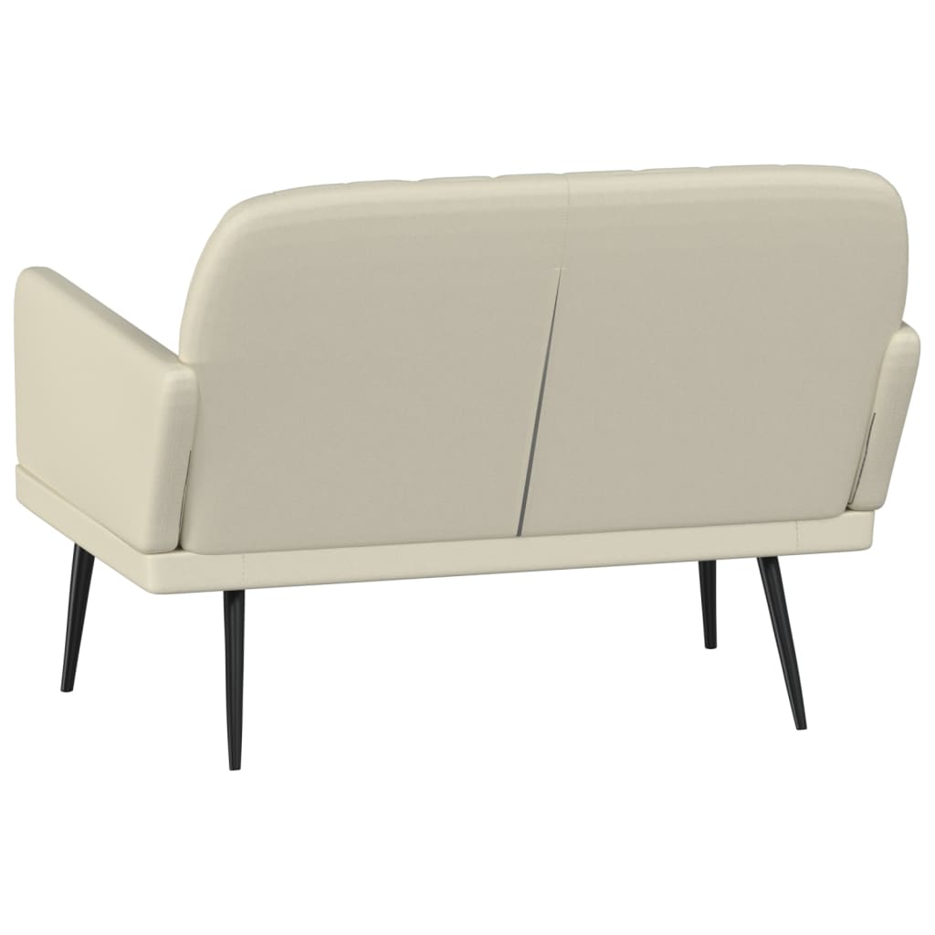 Cream Colored Sofa Bench 107 x 80 x 81 cm Faux Leather