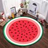 Watermelon Round Rug Flannel Summer Fruit Area Rug Soft Non Slip Carpet Cushion Floor Mat For Bedroom Living Room Decor