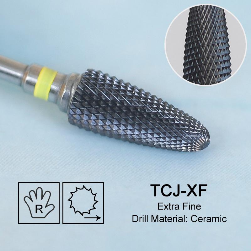 Ceramic Milling Cutter Flame Carbide Nail Drill Bits Pink Gel Remover Electric Machine Drills Polishing Peeling Nails Art Tools