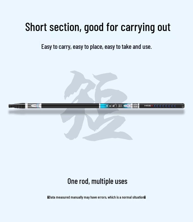 Ultra-light Multi-purpose Stream Fishing Rod (7.2/8/9/10m) - Ultra-hard & Portable.