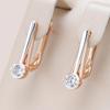 Simple Gold Silver Color Zircon English Castle Earrings for Women Light Luxury Solitaire Jewelry