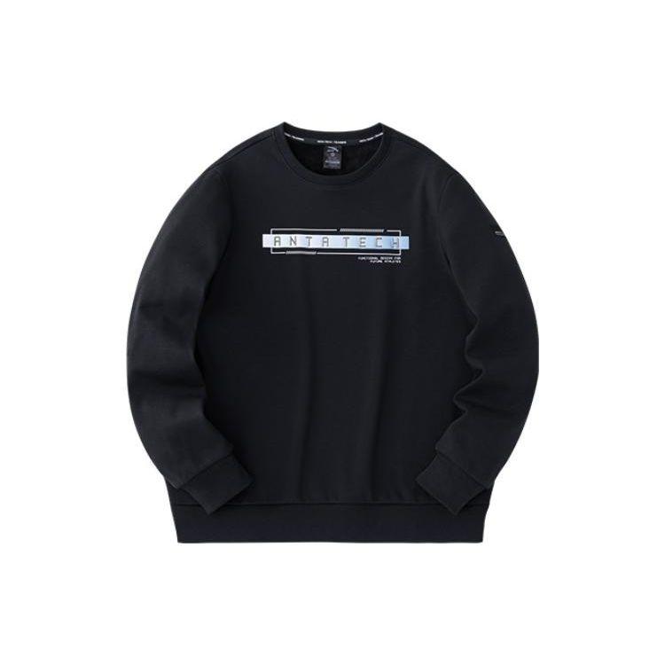 Anta Толстовка мужская флисовая с круглым вырезом Training Series Letter, базовая, черная 152347710-4