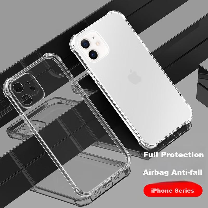 Kelleia IPhone 12 Case, IPhone 12 Protective Cover, Full Protection Shockproof TPU Airbag Soft Case/Protective, Transparent, 6.1 Inches