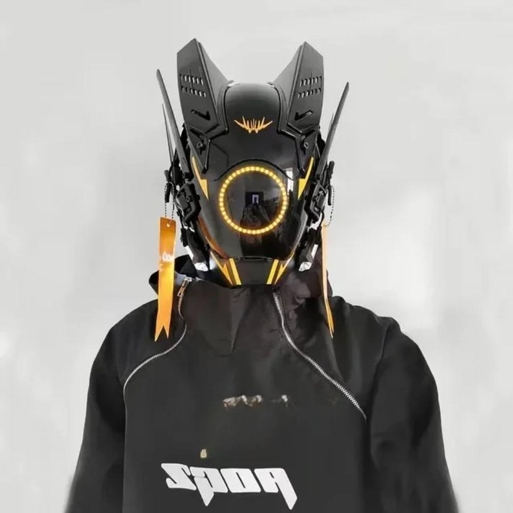 Треугольная световая маска для косплея, круглый световой шлем, маска для косплея, шлем для новичка на Хэллоуин