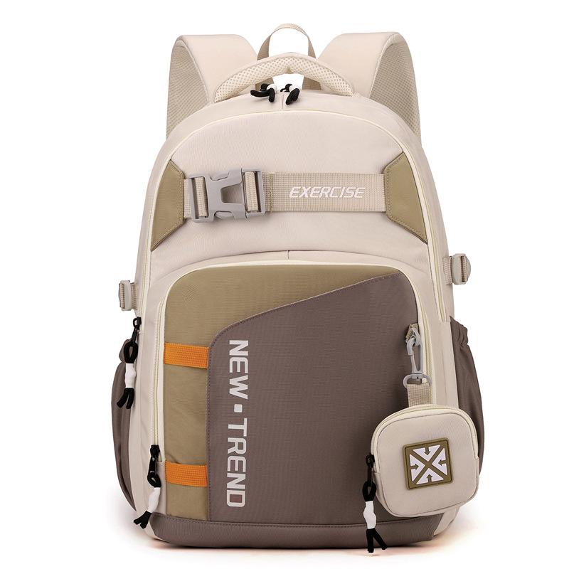 Школьный рюкзак для старшеклассника, цветной блок, большой вместимости, прочный рюкзак