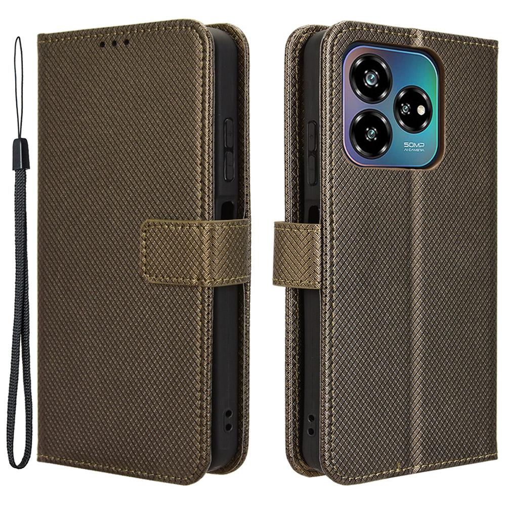 Для ZTE Axon 60 Lite/Blade V60 Vita Чехол для телефона из ПУ кожи с ромбовидной текстурой Противоударный чехол