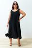 Women's Style Plus Size Dress Black Oversize Woven Dress