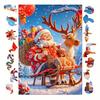 1 Набор Рождественский Деревянный Пазл Зимний Праздник Санта Клаус Олень Упряжка Пазл Развивающая Игрушка Украшение для Дома