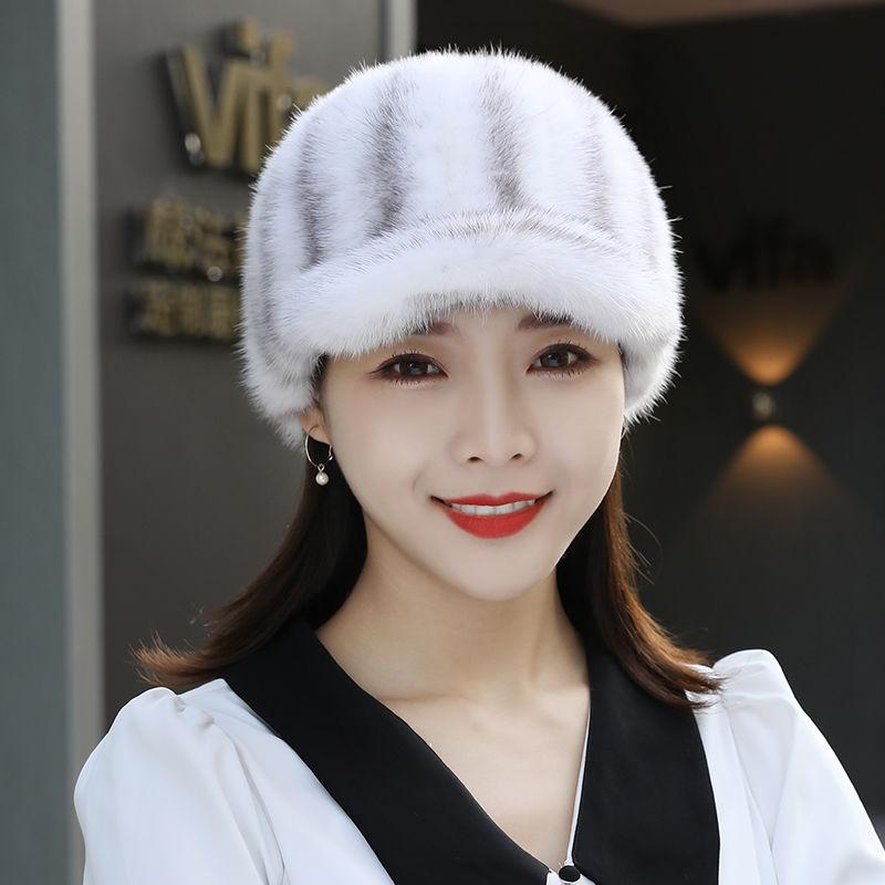 Зимняя новая шапка из искусственной норки, защита ушей, ветрозащитная, для активного отдыха, для велоспорта, женская, для среднего и пожилого возраста, теплая, кепка-утка, рыцарская шапка