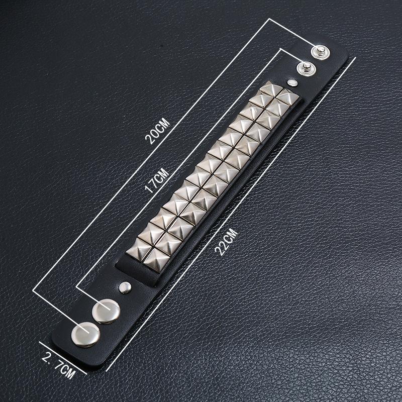 Панк-мода мужской черный кожаный браслет-манжета на запястье с металлическими заклепками и подвесками-гвоздиками, винтажный браслет-обертка для женщин, рок-готические украшения