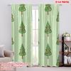 2pcs,2D Plane Printing Curtains Digital Printed Christmas Tree Snowflakes (2) Versatile 100% Polyester (without Rod) Art Deco