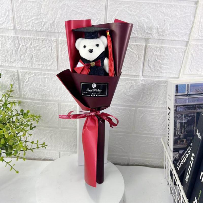 1/2 шт. плюшевый медведь букет мультфильм докторская бакалавр выпускной сезон детский медведь цветок креатив 35 см