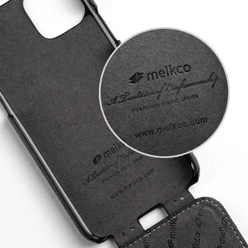 Melkco Genuine Leather Phone Case for iPhone 16 Pro Max 17 Air 17Pro16E 15 Plus 14 13 Mini 12 11 X XS Max XR Vertical Flip Cover