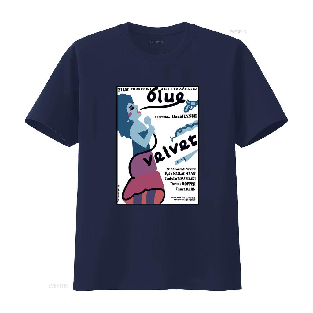 Blue Velvet T Shirt s Cult Movie Polish Poster David Lynch Cool M vintage Washed Breathable homme Versatile fashion Casual