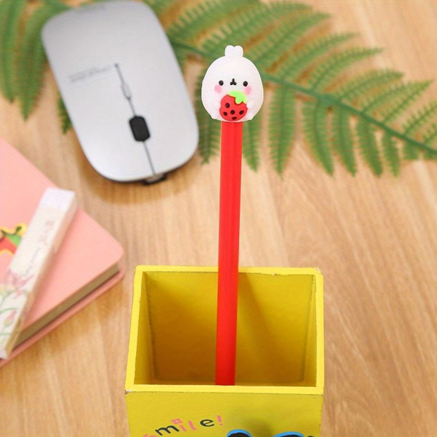 School Season 10pcs 0.5mm Cartoon Rabbit Hugging Fruit Gel Pen Creative Stationery Cute Water-based Pen Office Supplies Signature Pen