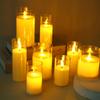 LED Flameless Candles Light Simulation Acrylic Candle Wedding Romantic Candle Lamp with Battery Party Christmas Home Decor