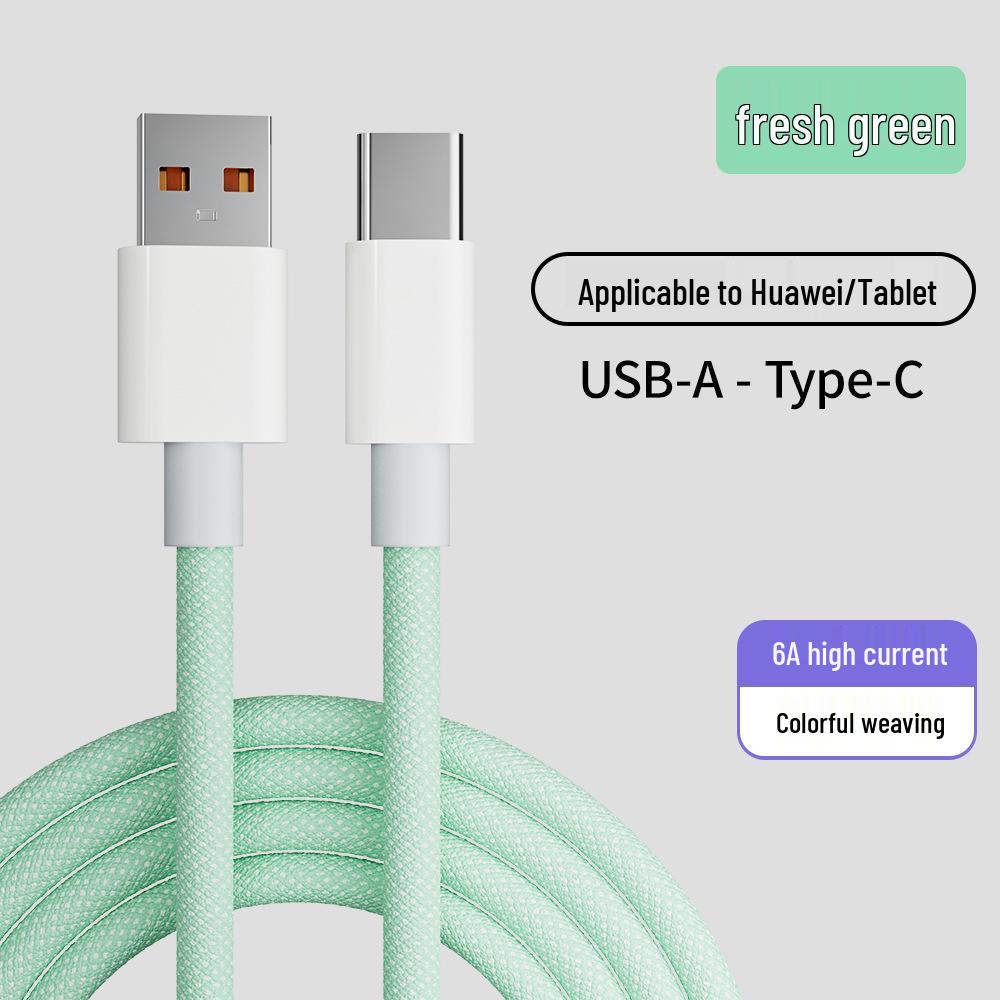 Медный провод Быстрая зарядка USB-C Автомобильный кабель для Huawei и Xiaomi