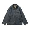High-End Retro Color Matching Denim Jacket Men'S American Trendy Brand Loose Heavy Zipper Jacket Wear-Resistant Spot Whole Order