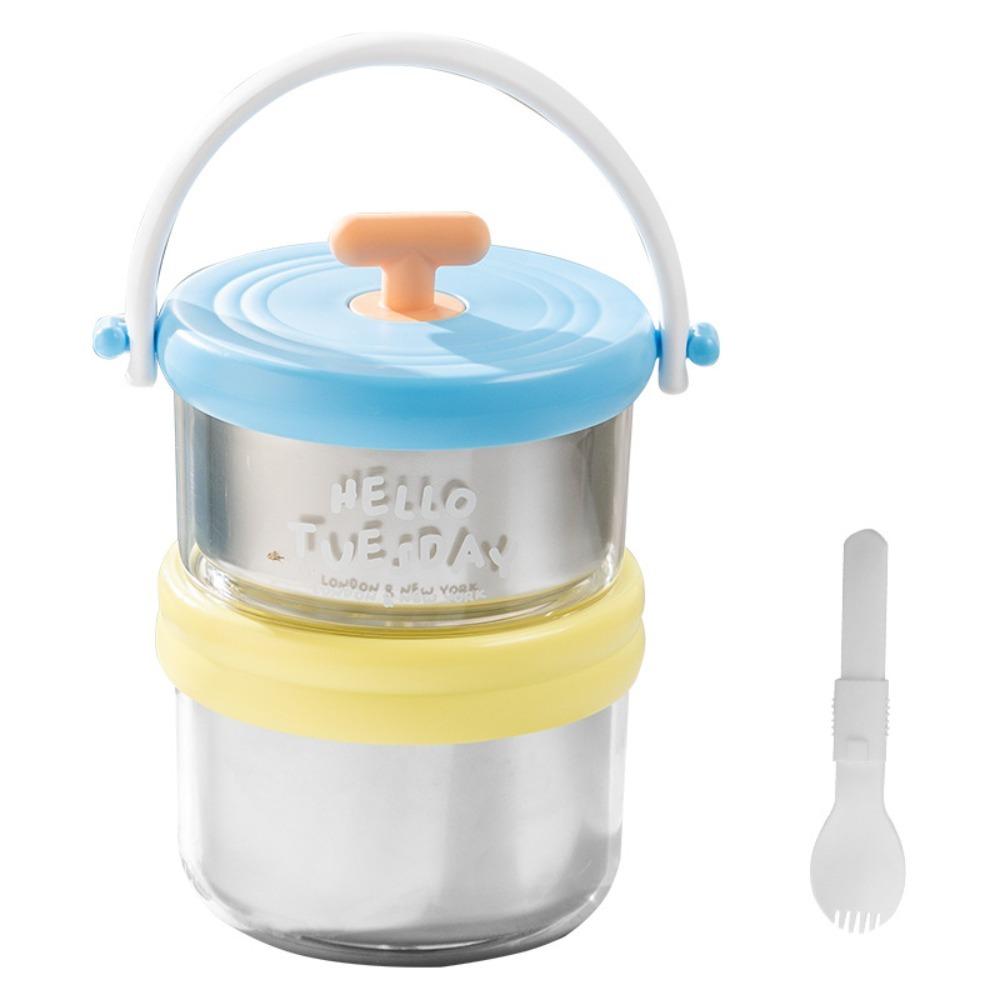 Microwaveable Thermal Lunch Box Double Layer Food Container Soup Box Fresh-keeping Box  Office