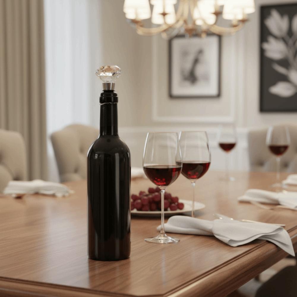 2PCS Reusable Crystal Wine Bottle Stopper Zinc Zinc Zinc Alloy Wine Bottle Sealer Gift