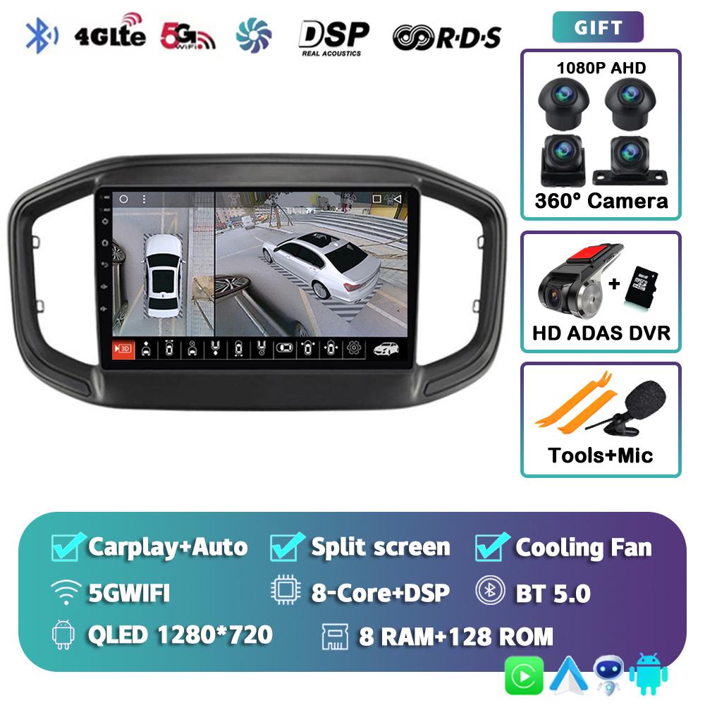 Android 14 Carplay Car Radio For Fiat Strada 2020 - 2021 Multimedia Video Player Navigation GPS Stereo 2Din DVD 360 Camera DSP
