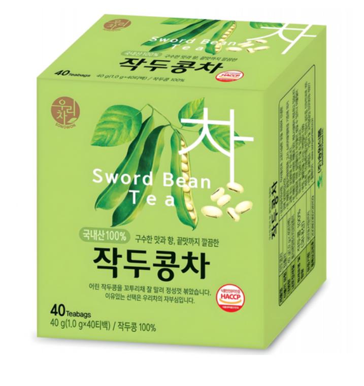 Wooricha Sword Bean Tea 40 Tea Bags – Healthy Herbal Tea from Korea