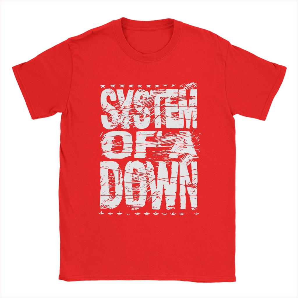 Футболки System Of A Down для мужчин 100% хлопок Креативные футболки с круглым вырезом Короткий рукав Одежда Идея для подарка