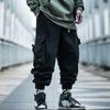 Черные брюки-карго в стиле Харадзюку, мужские повседневные брюки с несколькими карманами, спортивные штаны для бега, уличная одежда, мужские свободные брюки в стиле хип-хоп