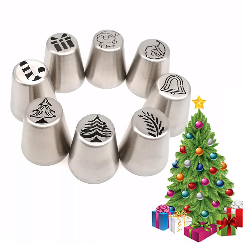 Russian Tulip Icing Piping Nozzles Christmas Stainless Steel Icecream Bakery Tips Pastry Bag Cupcake Cake Decorating Tools Molds